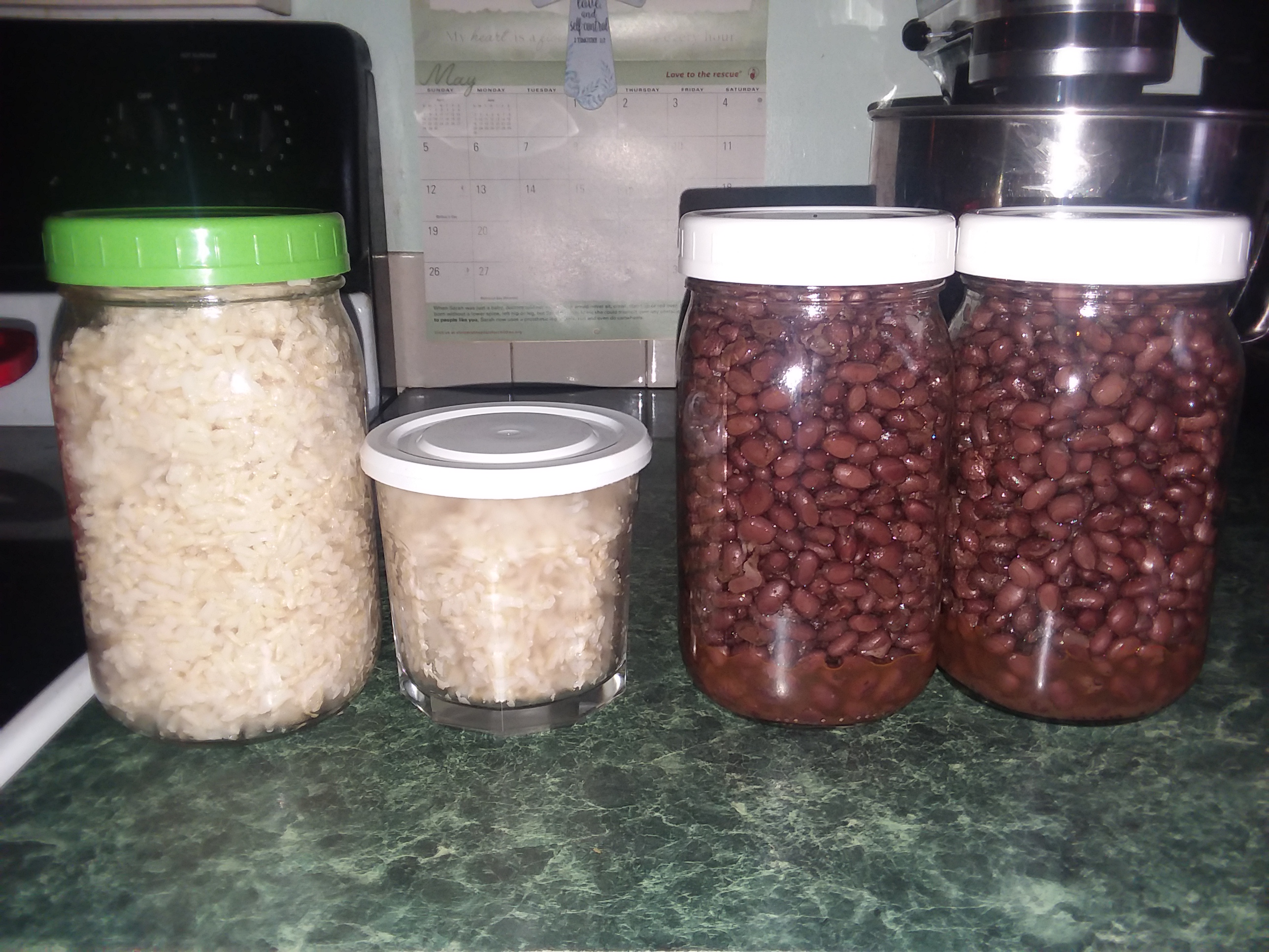 I put my leftovers in mason jar with plastic lids